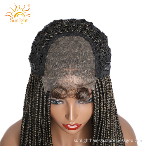 Sunlight Colored Front Wigs Wholesale ombre Color Hair Brazilian Closure Indian Synthetic Heat Resistant Premium Fiber Lace Wig